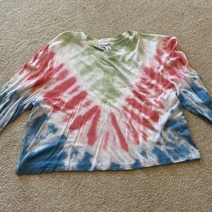 Dreamsicle tie dye cropped long sleeve